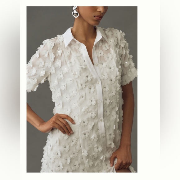 ANTHROPOLOGIE NWT PORRIDGE 3-D
FLORAL SHIRTDRESS 🌸 - Picture 4 of 5